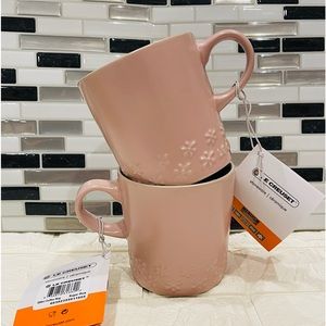 Le Creuset Fleur Coffee Mugs Set of 2